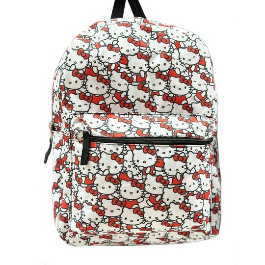 hello kitty backpack with hood AI ACCESSORY INNOVATIONS for Girls, Sanrio Kawaii Bookbag, 16 Inch Anime School Bag 3D Features according to Kuromi Rare Hello Kitty Hooded White